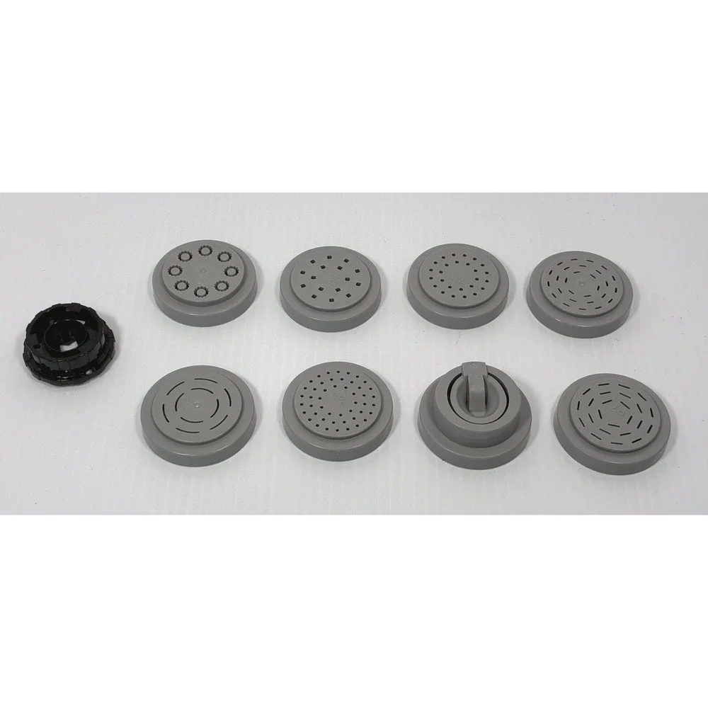 Emeril Lagasse Pasta Maker Shaping Discs 8 Piece Set with Ring Gray P1-P8